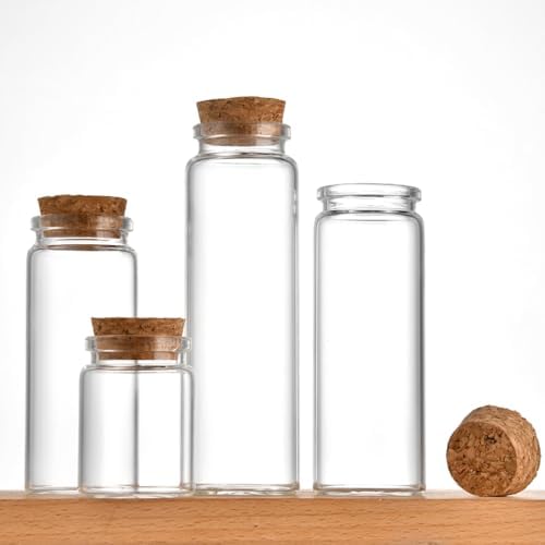 8 pcs 35ml Small Glass Bottles with Cork Stopper Christmas Ornaments,Wishing Bottle 37x50mm(1.46x1.97inch)