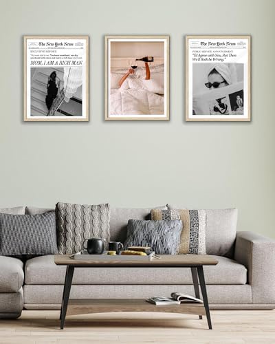 EcoHest 12x16 in Cool Girl Newspaper Canvas Art