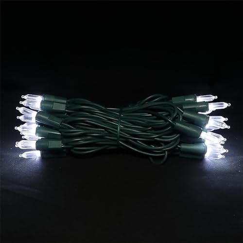 MULTI-SPARKING White LED Christmas Lights - 35 Count Cool White Christmas String Lights for Small Tree, Crafts, Holiday, Indoor/Outdoor Decorations, 11 Feet Green Wire, UL Certified, Connectable
