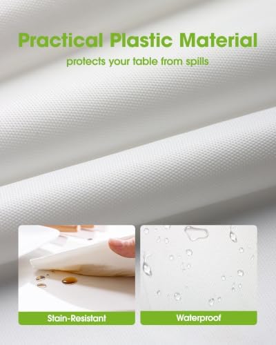Pureegg Plastic Table Cloth Disposable 54x108 Inch 10 Pack, White