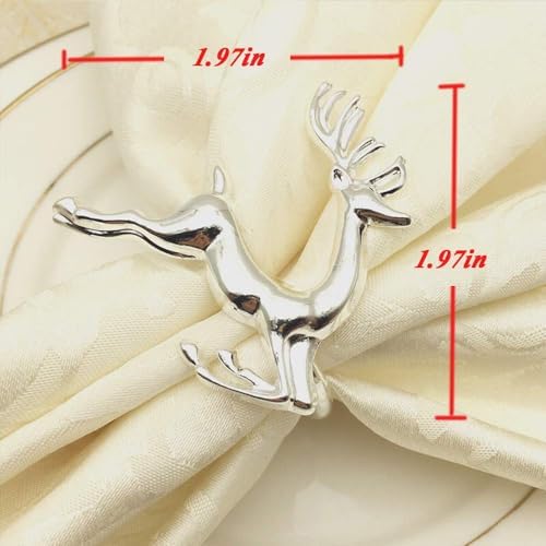 Napkin Rings Set of 8 Silver Set of 8 Napkin Rings Christmas, Holidays, Thanksgiving Deer -o