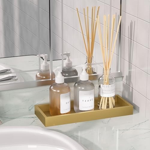 Candle / Toilet Tank Tray / 11.3 x 4.4 x 1.1 / Gold