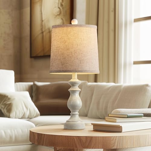 PARTPHONER Traditional Table Lamp Set of 2, Rustic Farmhouse Table Lamps for Living Room Bedroom, 22" Bedside Desk