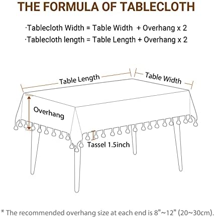 Deep Dream Tablecloths, Embroidered Waterproof Table Cloth Cotton Linen Wrinkle Free Anti-Fading Table Cover Decoration for Kitchen Dinning Party Christmas, 55 x 86 Inch - Gray