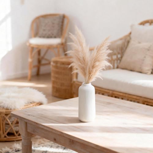 Ceramic Vase in Nordic Style / White / Single Medium / 8 Inch