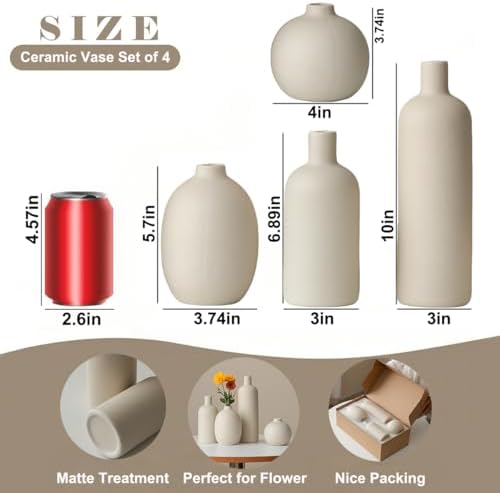 Modern Ceramic Vase Set / Beige