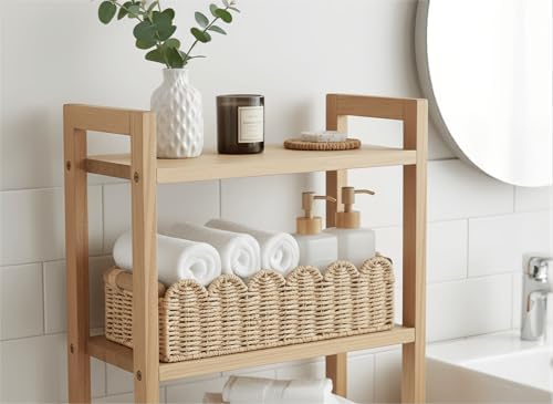 Scalloped Edge Toilet Paper Storage Basket / Beige / 14 x 6.3 x 3.9 / M - In