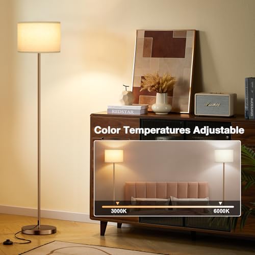 Ambimall Floor Lamps for Living Room with Remote Control and Stepless Dimmable Colors Temperature & Brightness, 9W Bulb