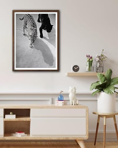 EcoHest 12x16 in Cheetah and Jaguar Walking Framed Wall Art