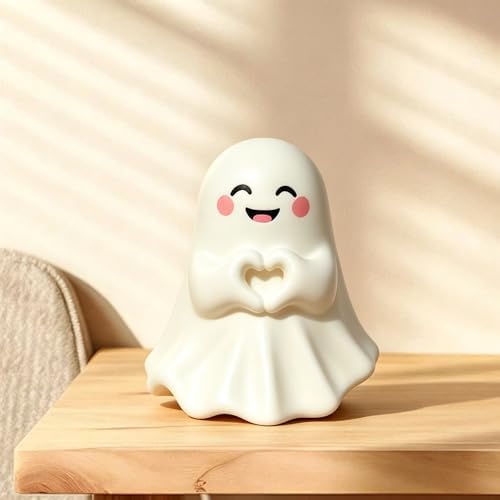 1 PCS Halloween Ghost Figurine Unique Heart Spooky Statue