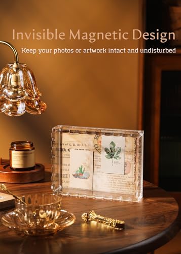Scalloped Acrylic Tray / Rectangle:7.9*5.9*1.8inch / Clear