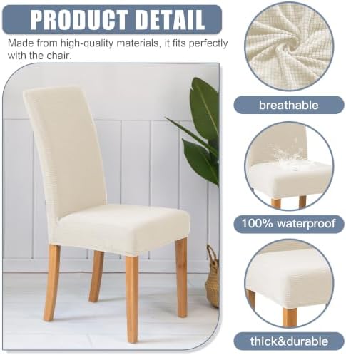 BIETYONE Waterproof Dining Chair Covers, Stretch Seat Protector, Washable