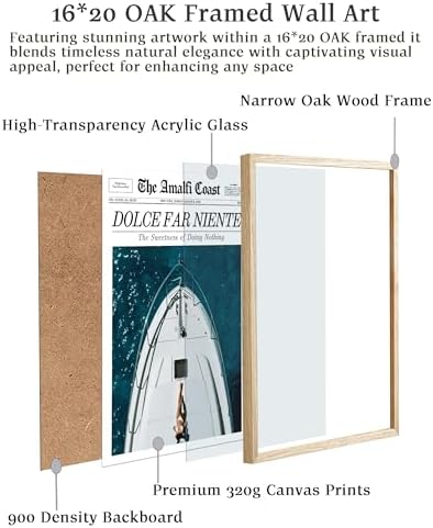 EcoHest 16x20 in Dolce Far Niente Newspaper Framed Wall Art
