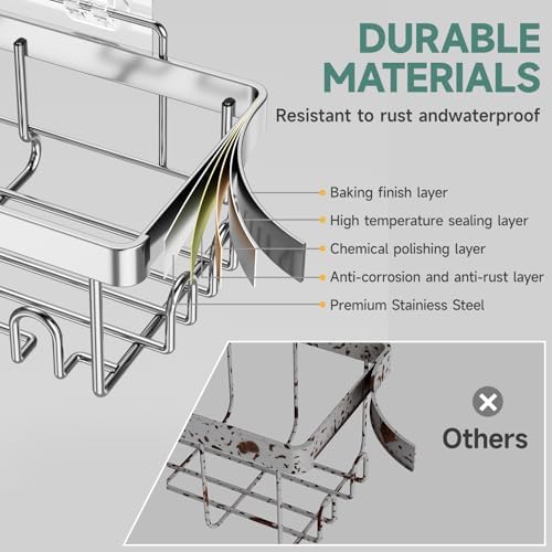 Veken Shower Caddy 6-Pack, Family Choice Award Winner, Large Wall Mounted Shower Rack, Bathroom Shelves Over Toilet