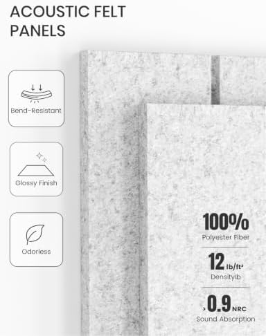 Fluxynara 36" x 24" Large Felt Bulletin Board, Light Gray