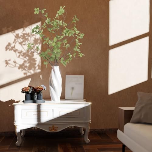 6 pcs Artificial Greenery Stems, 41.3’’ Tall Fake Plants Branches Faux Greenery Ficus Twig Leaf for Home Garden Shop Office Desk Decoration