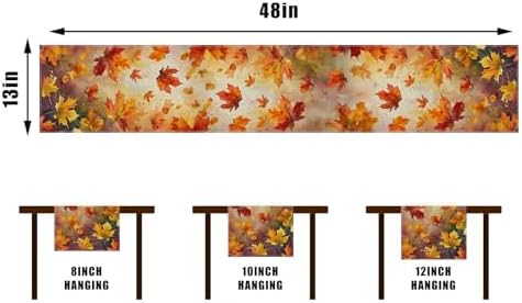 Rvsticty Fall Table Runner,Autumn Thanksgiving Decorations for Home Decor