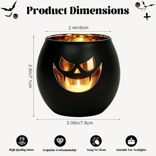 Halloween Tea Light Candle Holders Set of 6, Votive Candle Holders