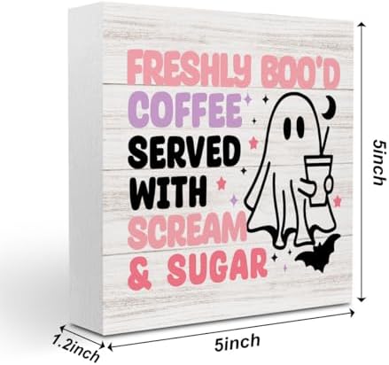 Halloween Ghost Coffee Sign Decor Decorations
