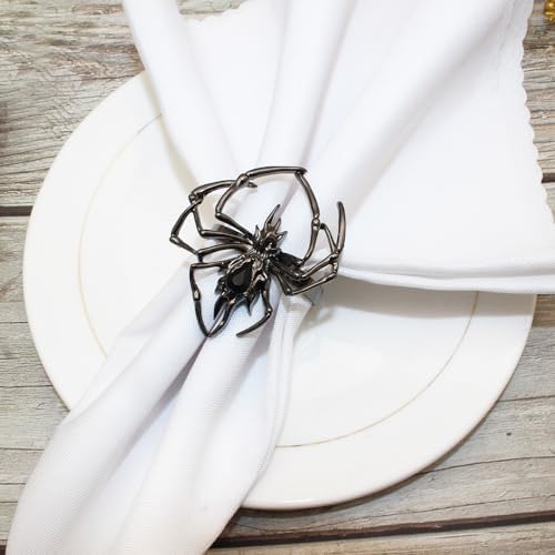 Halloween Spider Napkin Ring Holder Set of 6