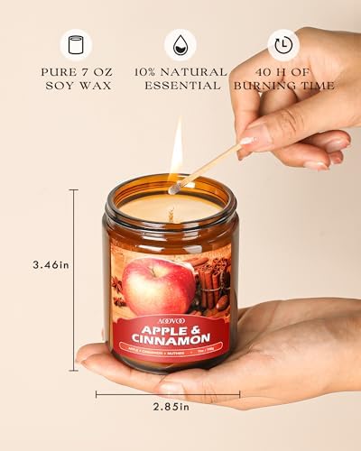 AOOVOO Fall Candles Set - 6 Pack Candles for Home Scented, 42 oz Natural Soy Wax 300 Hour Long Lasting, Fall Fragrance