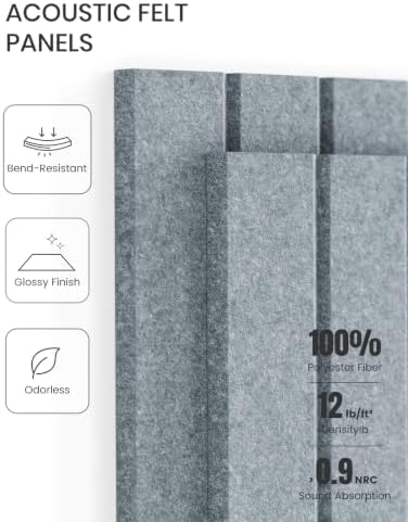 Fluxynara 48" x 36" Large Felt Bulletin Board, Blue Gray