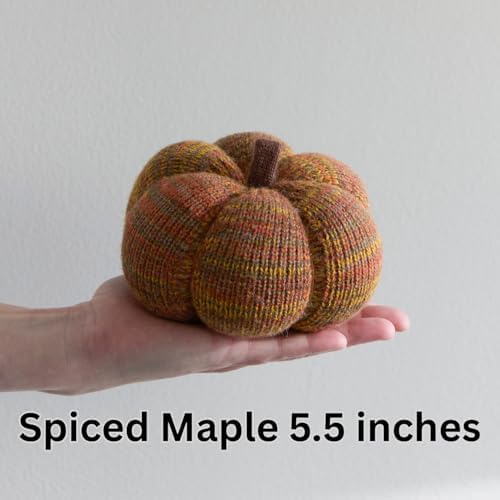 Set of 3 Multi-size Cozy Knit Pumpkins (Spiced Maple Large Multi size set)
