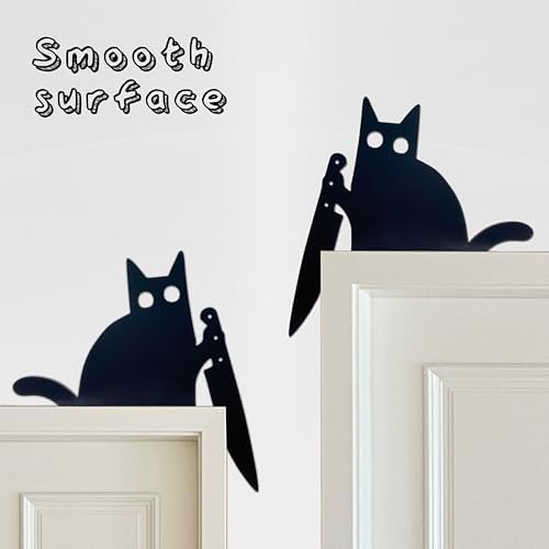 Black Cat Door Topper Cat Door Corner Decor Black Cat Halloween Decor
