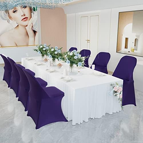 HAINARverS Folding Chair Covers for Wedding, 10PCS Purple