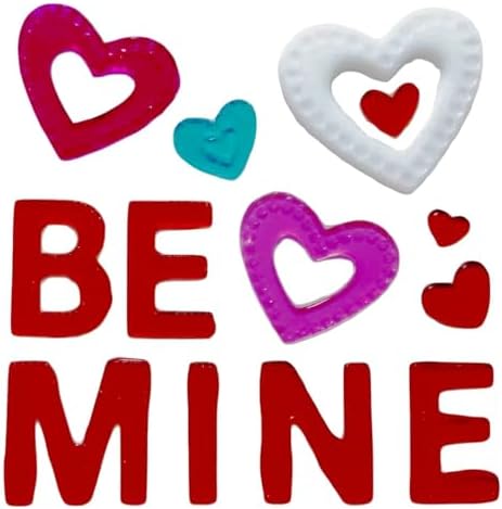 Gift&Fun 4Sheets Valentine's Day Gel Window Clings, Heart Shapes and BE Mine Letters, Red Pink White Blue Decorations,7.9x7.9Inch