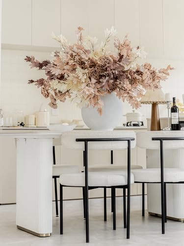 MISSPIN 11 Pack 38 inch Artificial Fall Maple Leaf Stems, Beige Maple Leaf Fall Branches for Vases Centerpieces Autumn Harvest Festival and Thanksgiving Day