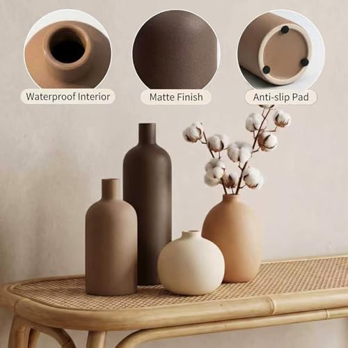 Neutral Ceramic Vase / Neutral Mix / Set of 4