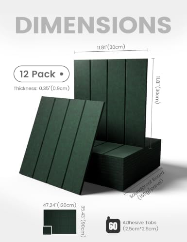 Fluxynara 48" x 36" Large Felt Bulletin Board, Pine Green