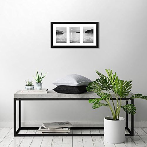 Collage Picture Frame / Black / 8 x 16 / 4 x 6 / Three Photos