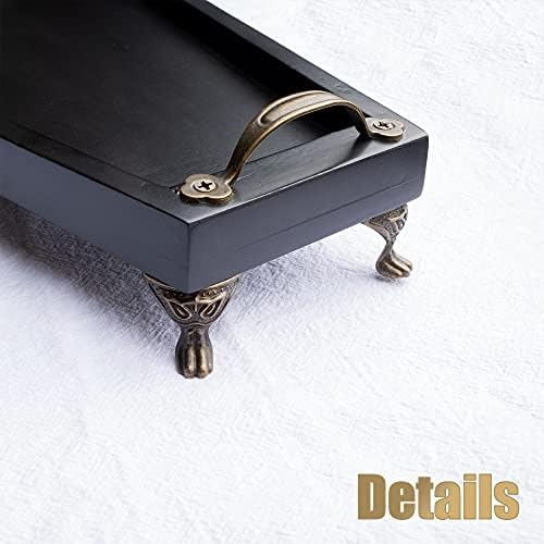 IRISVITA Coffin Tray (Redesigned) - Gothic Decor for Home, Spooky Decorative Tray, Goth Room Decor, Black Wooden Tray for Holding Crystal, Jewelry, Skull Mugs, Candles, Essential Oil.