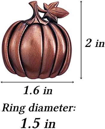 STMK Set of 24 Thanksgiving Day Napkin Rings, Rustic Harvest Pumpkin Napkin Rings Alloy Napkin Holder for Halloween Fall Thanksgiving Day Table Decorations