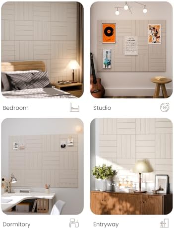 Fluxynara Felt Bulletin Board & Cork Board Alternative, Oatmeal