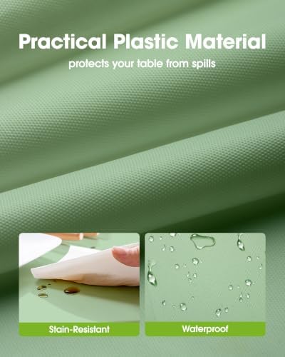 Pureegg Plastic Table Cloth Disposable 54x108 Inch 10 Pack, Sage Green