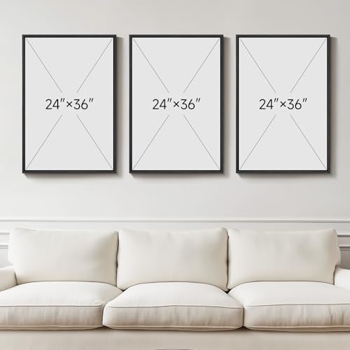 Large 3D Textured Modern Black Abstract Wall Art for Living Room, 3 Piece