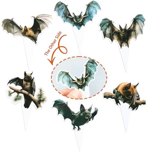 Gyufise 36Pcs Halloween Bat Cupcake Toppers Bat Cake Picks Halloween Horror Bat Cupcake Decors for Halloween Theme Baby Shower Party Cake Decoration Supplies