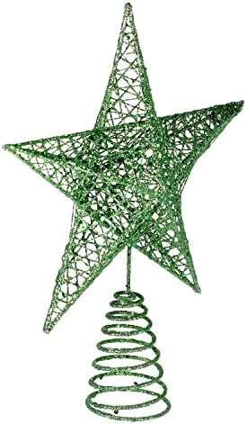 BinaryABC Iron Christmas Tree Star Topper,20cm Glittering Tree Topper