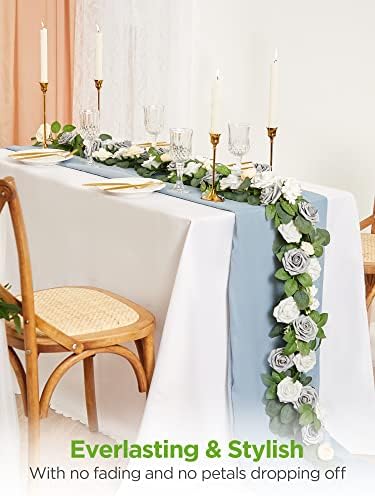 InnoGear Artificial Flowers, 100 Pcs Ivory White Foam Fake Roses Bulk with Stems for Decoration DIY Wedding Bouquets Centerpieces Bridal Shower Party Christmas Tree
