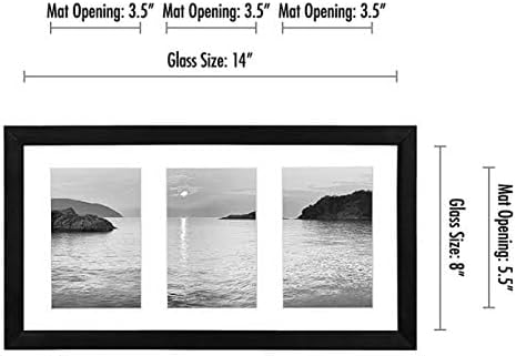 Collage Picture Frame / Black / 8 x 16 / 4 x 6 / Three Photos