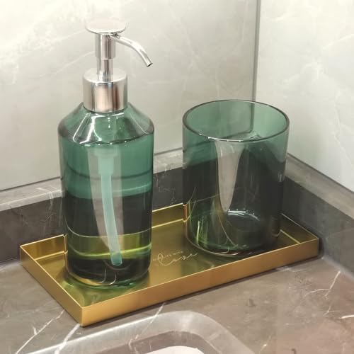 Metal Vanity Tray Lettering / Sanding Gold / 8 x 4.1 x 0.6