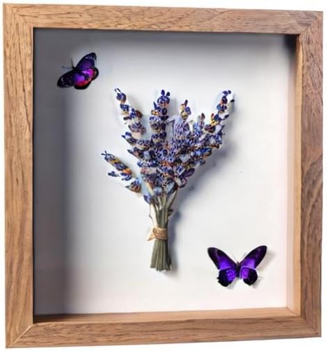 FrameWorks 8.5” x 11” Golden Oak Wooden Shadow Box Frame – Display Case with Soft Felt Back, Memory Box with Tempered