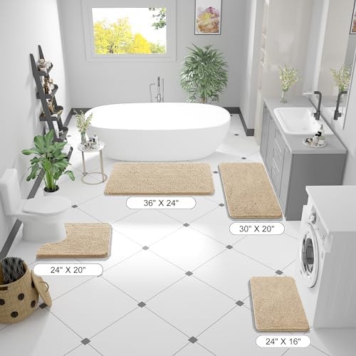 OLANLY Bathroom Rugs 36x24, Extra Soft Absorbent Chenille Bath Rugs