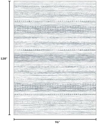 Nakagishi 8x10 Area Rugs Living Room: Washable Boho Large Neutral Soft Farmhouse Rug Stain Resistant Modern Indoor