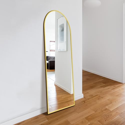 Delma Full Length Mirror, Large Floor Mirror for Wall, Bedroom, Bathroom, Living Room with Aluminium Frame (Stand, Arch