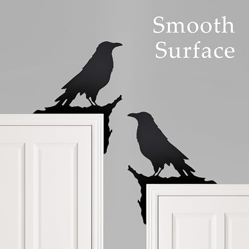 Raven Decor Door Corner Statue, Gothic Crow Door Frame Wall Decor Halloween