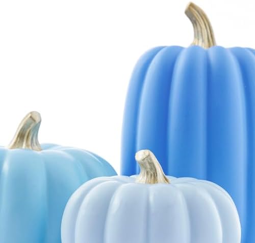 WDS WONDROUS Fall Pumpkin Decor Set of 7, Artificial Fake Pumpkins for Home